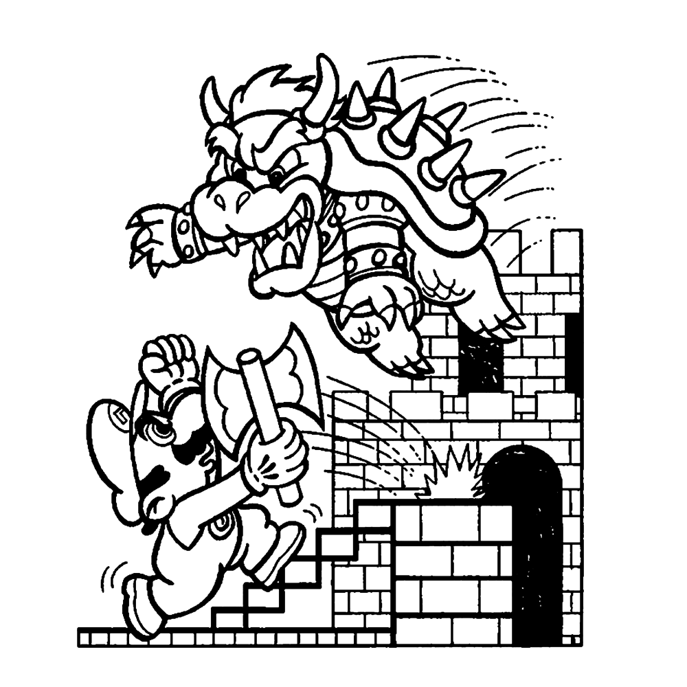 Plansa de colorat cu Super mario 19 11